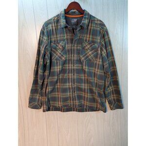 511 Tactical Echo Long Sleeve Mens Large Green Gray Plaid Snap Button